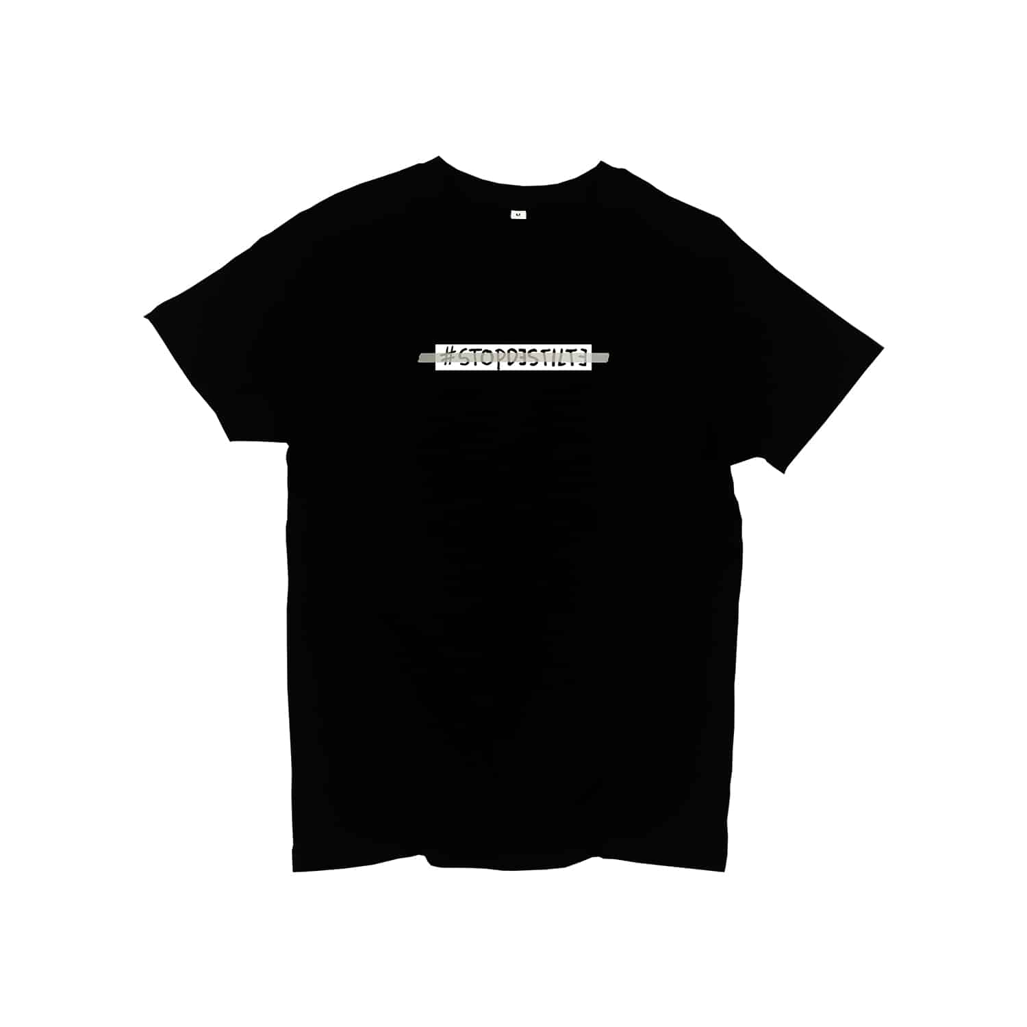 T-shirt - #stopdestilte – zwart